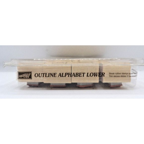 Stamp  Set of 28 stamps "Outline Alphabet Lower"  Stampin' Up! ©1998 @ 1" x 5/8" - Picture 3 of 3
